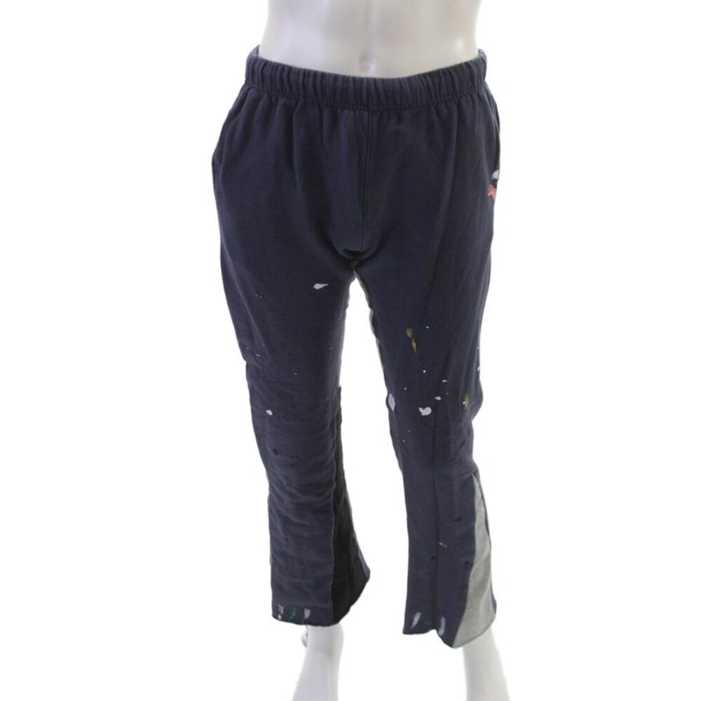 MNML Unisex Adults Jogger Pants Blue Cotton Spotted Pull On Inseam 30 Size M